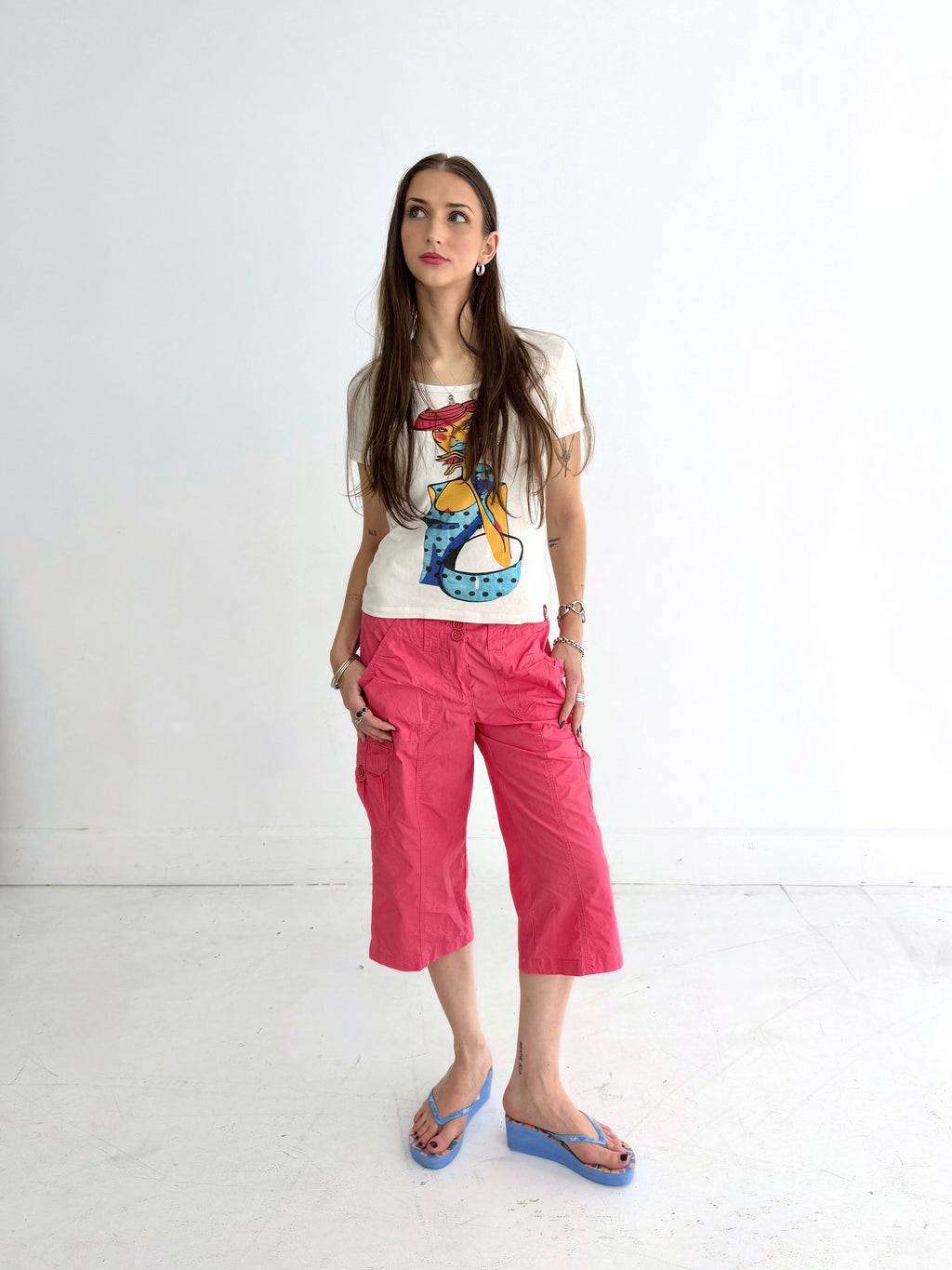 White Miss Sixty Lady Tee┃Size XL