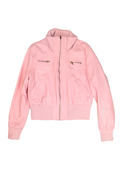 Pink Pleather Bomber Jacket