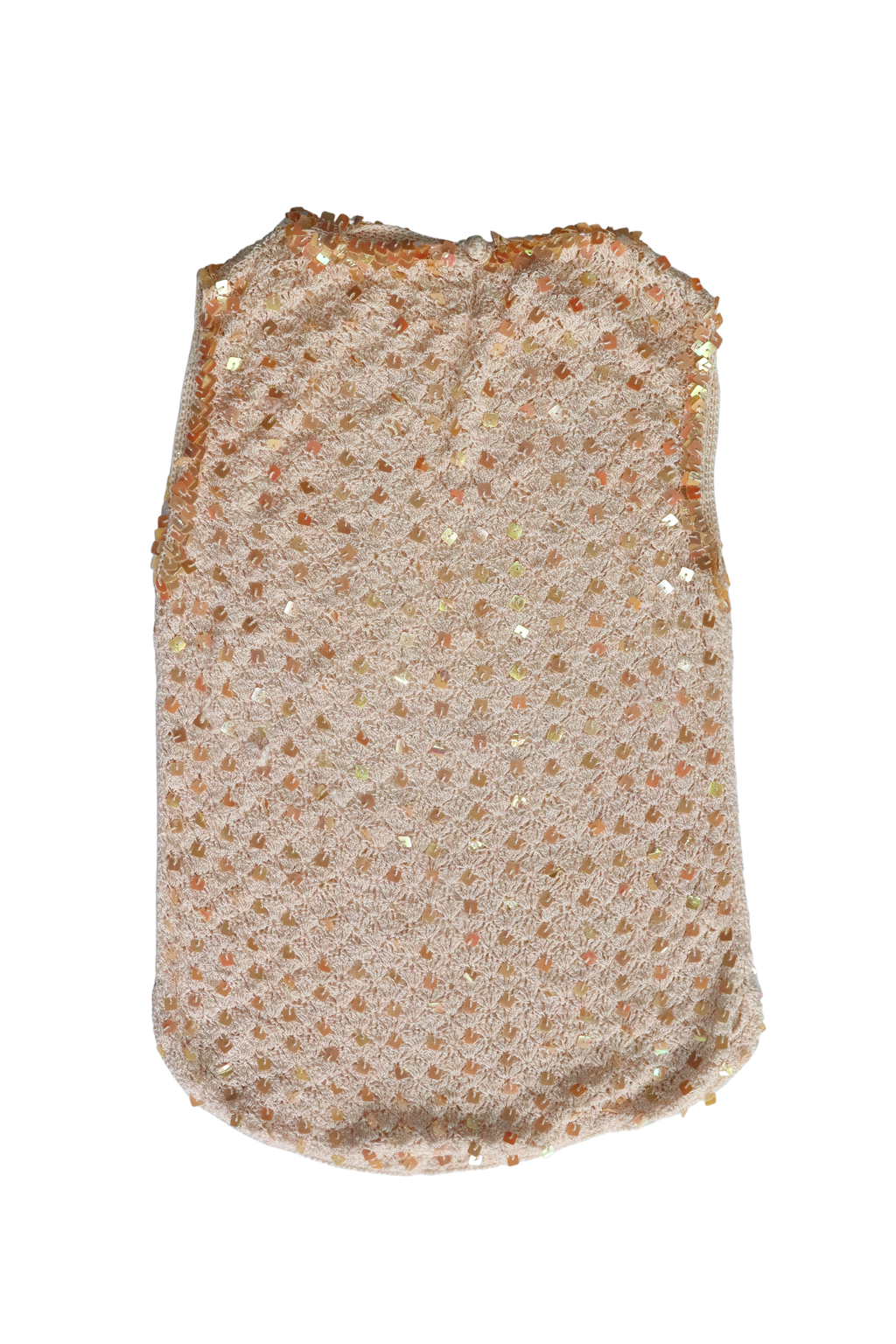 Vintage White Sequin Crochet Tank