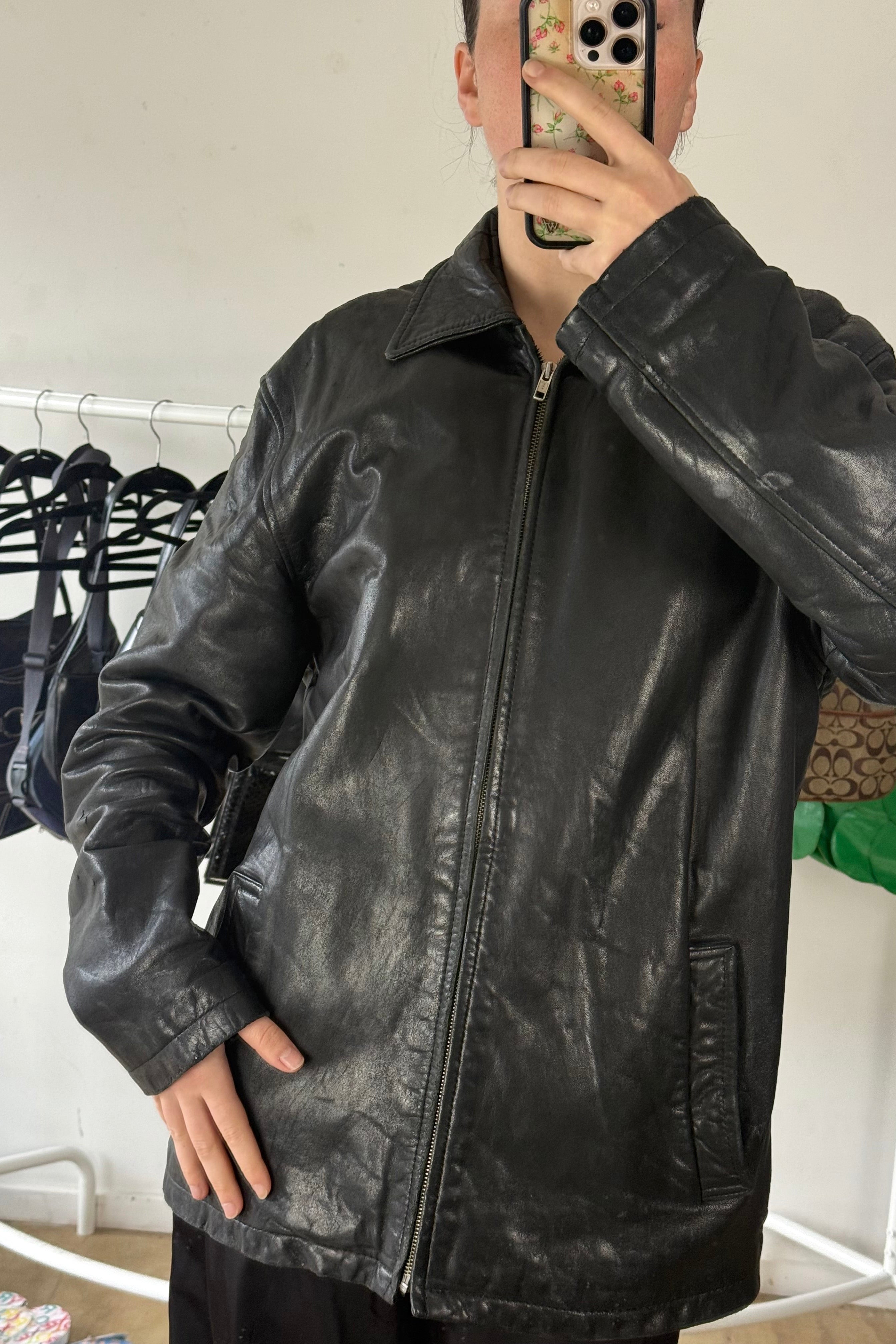 Vintage Bakers Leather Bomber┃Size L