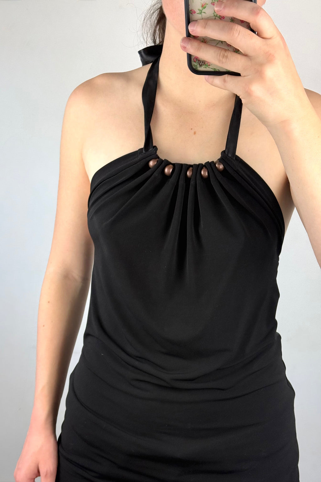 Black Beaded Halterneck┃Size 12