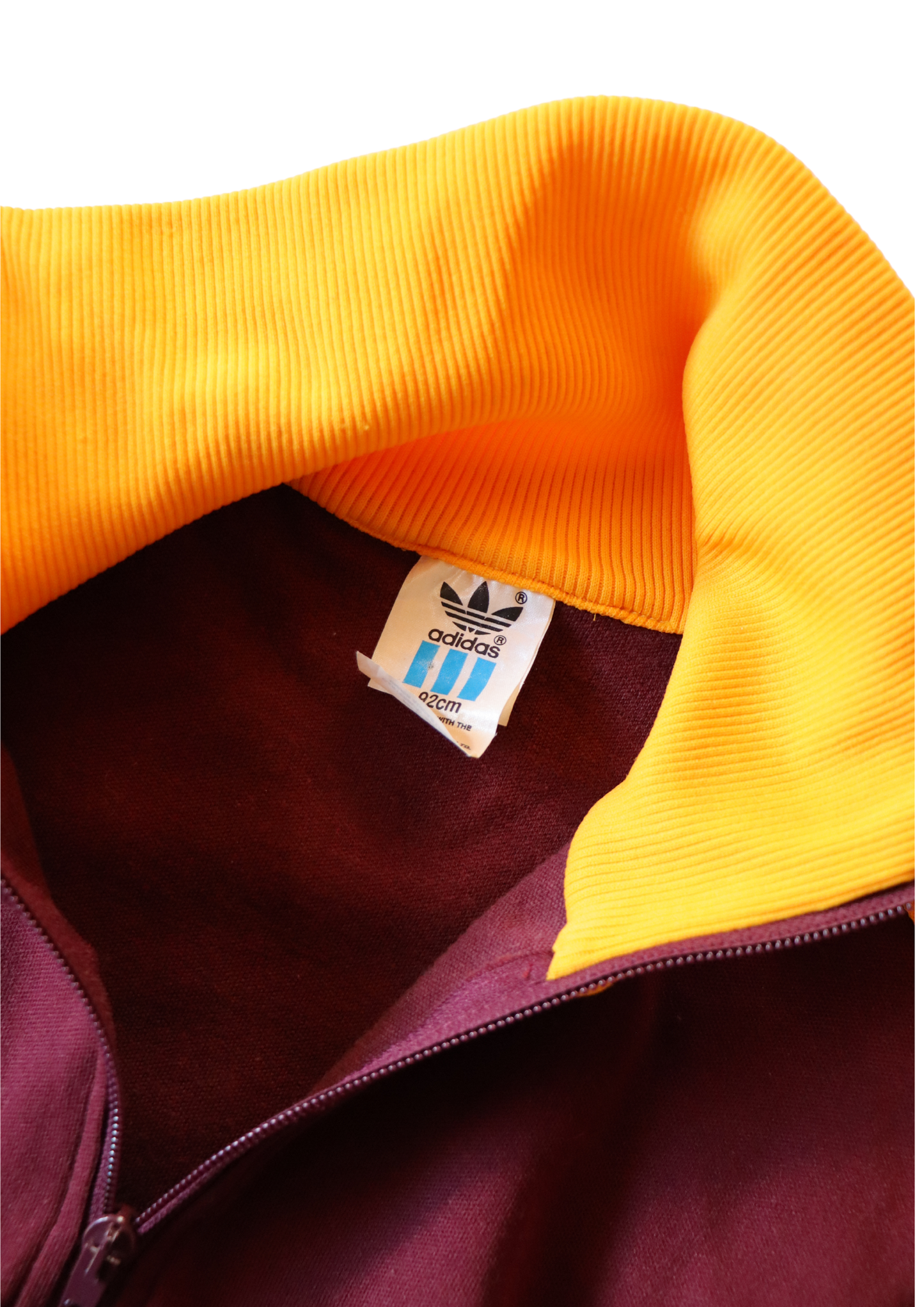 Vintage Maroon and Yellow Adidas Zip-up