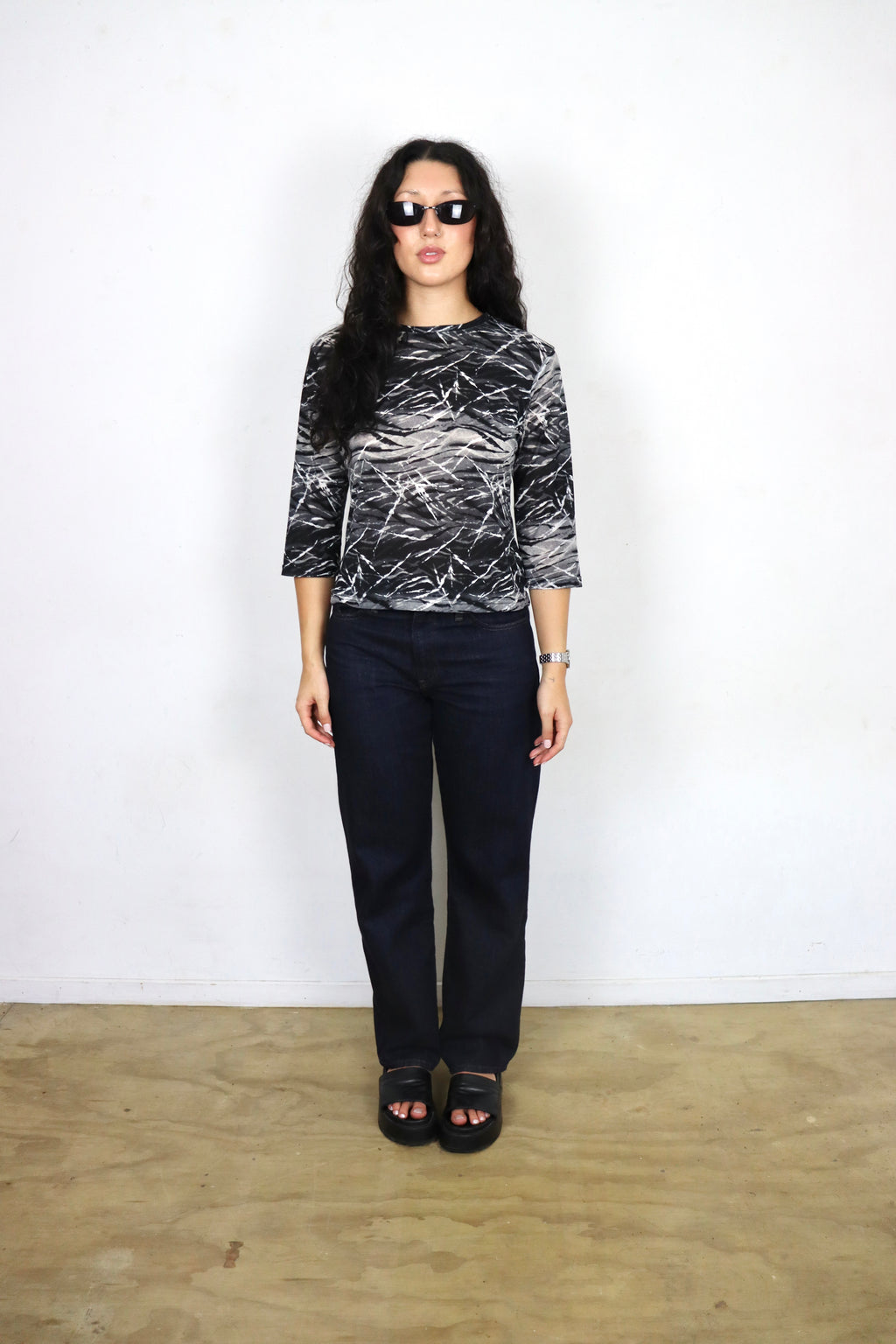 Vintage Spiral 3/4 Sleeve Top