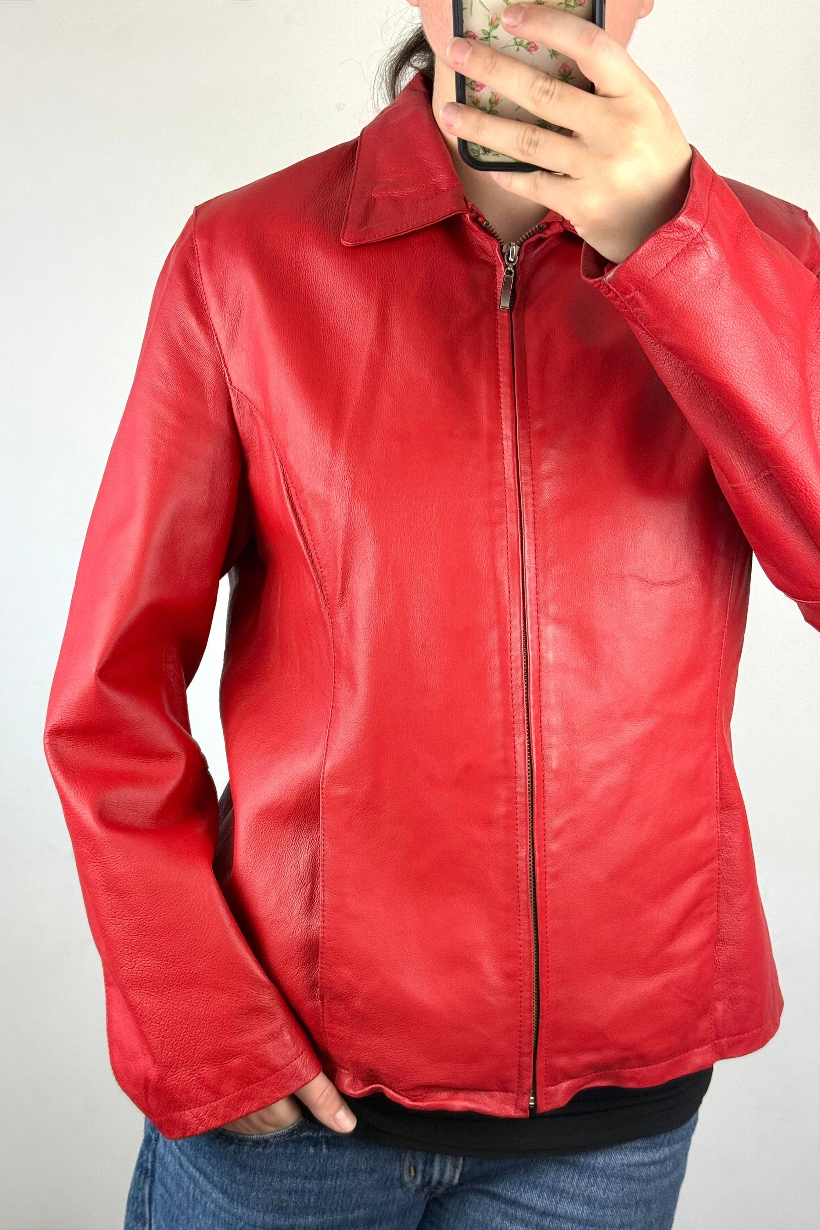 Vintage Red Leather Jacket