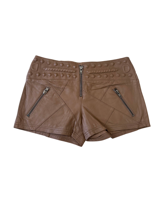 Brown Pleather Short Shorts┃Size M