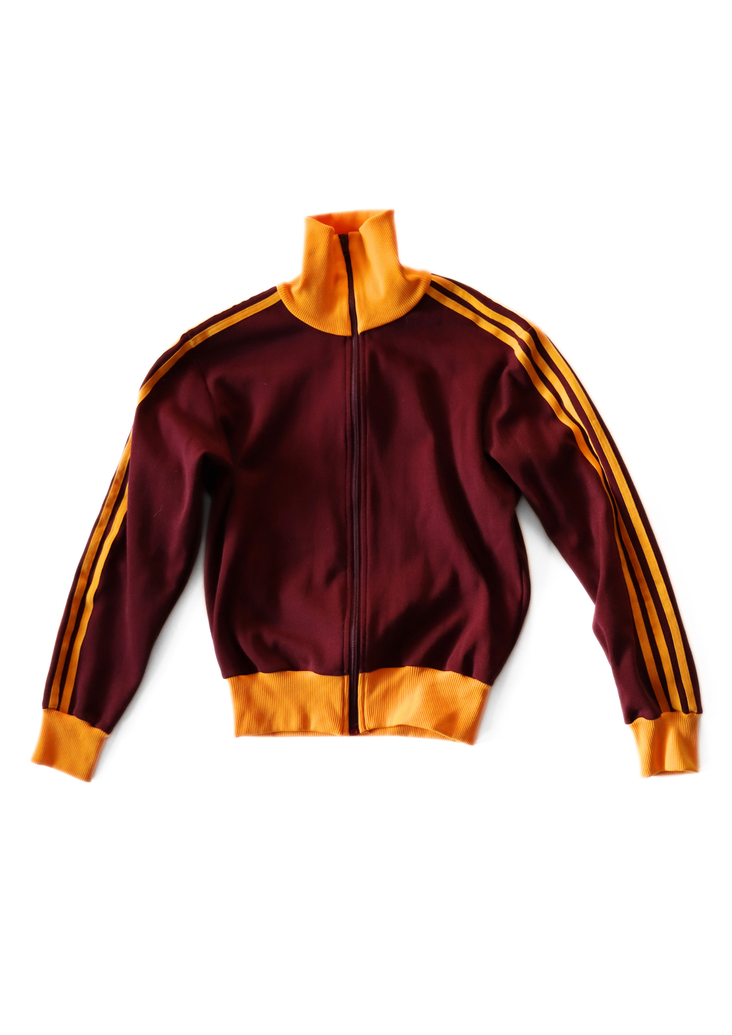 Vintage Maroon and Yellow Adidas Zip-up