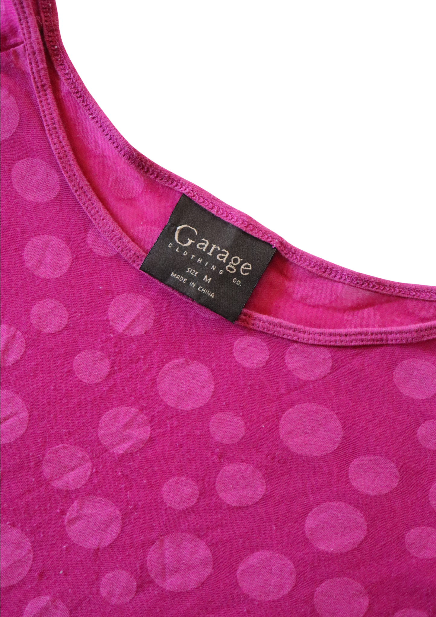 Vintage Sheer Pink Polka Dot Longsleeve┃Size M