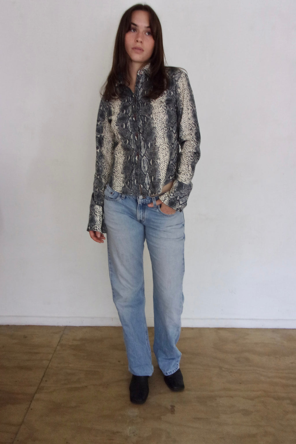 Vintage Snakeskin Shirt┃Size M