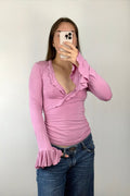 Pink Ruffle Kookai Top┃Size 1