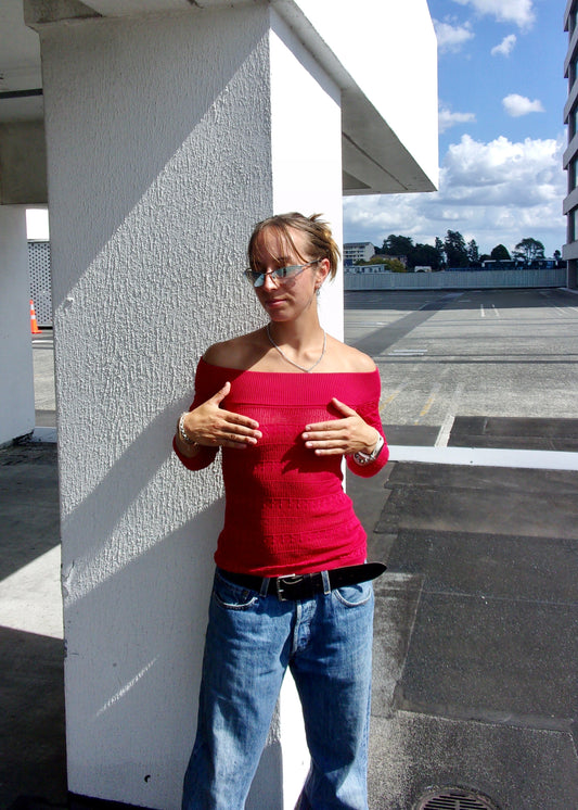 Red Guess Mesh Top┃Size 8