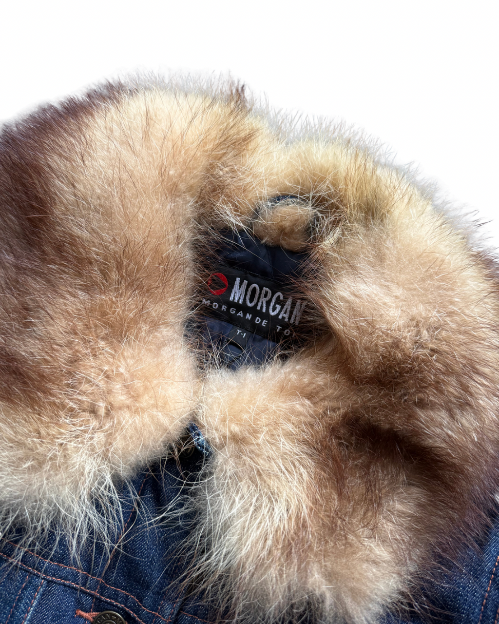 Morgan De Toi Denim Jacket With Fur Collar