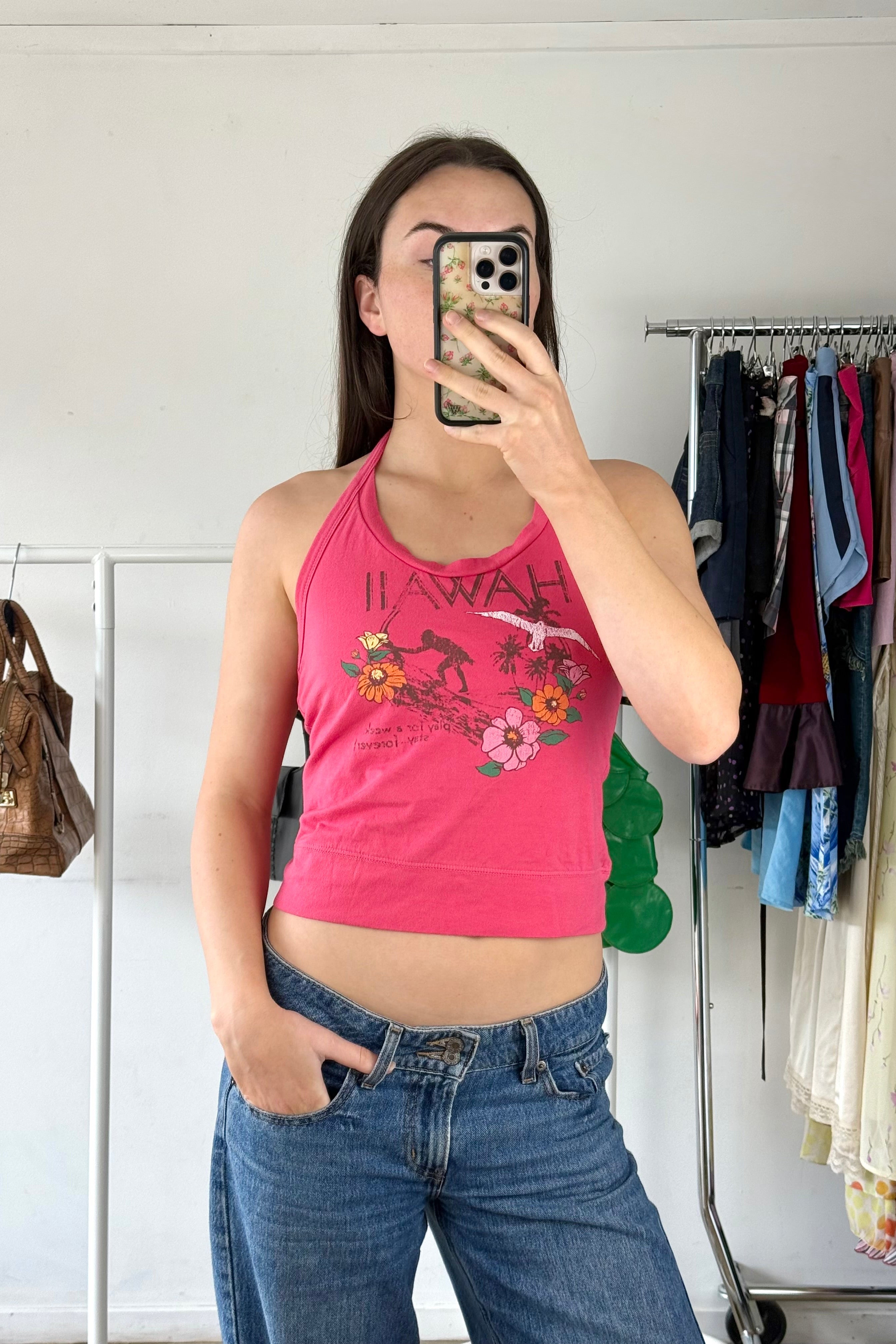 Pink Hawaii Halterneck Top┃Size 12