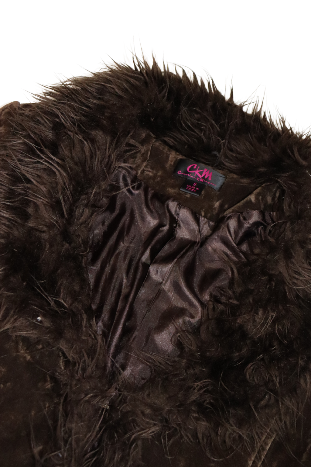 90s Brown Fur Trim Jacket┃Size S