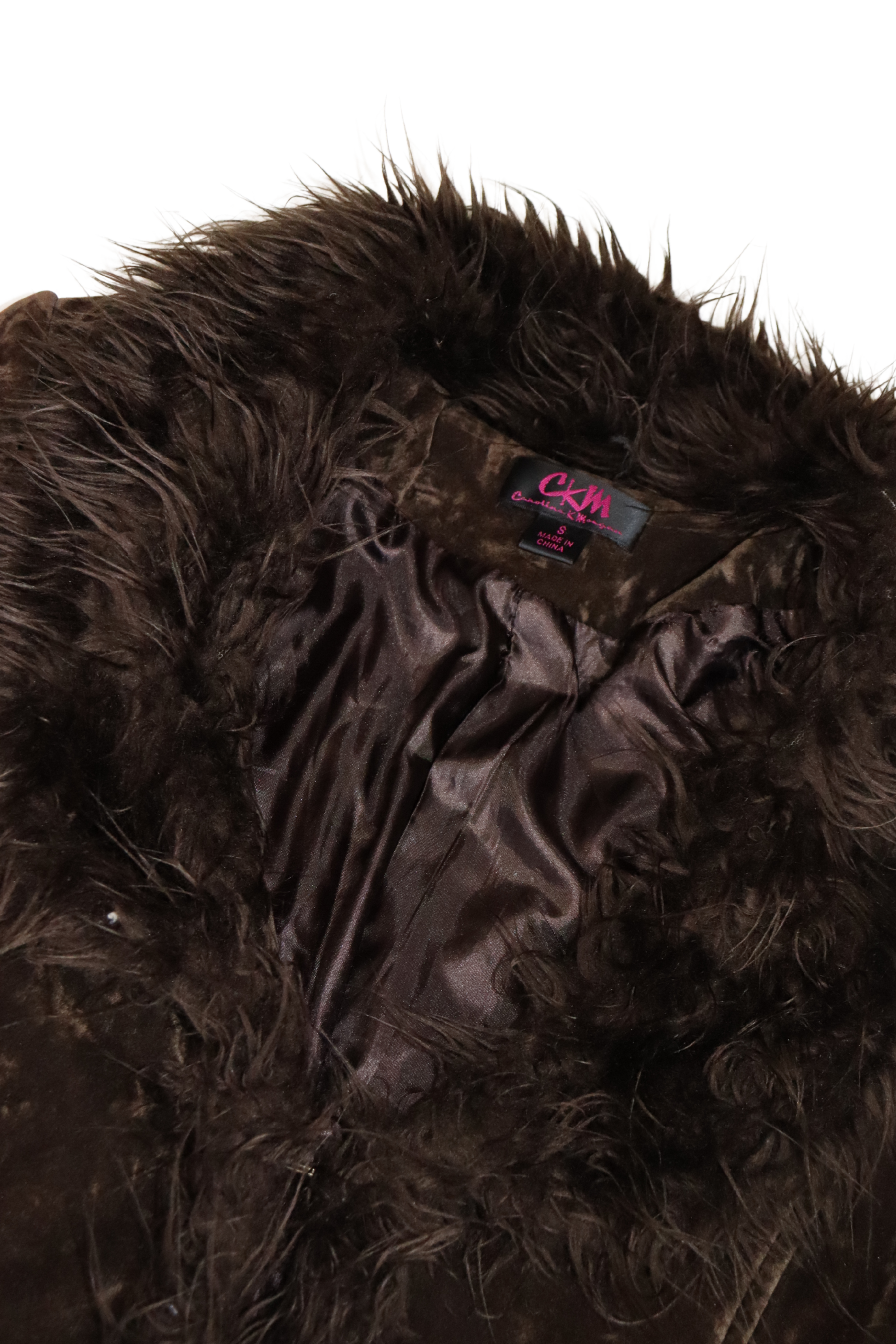 90s Brown Fur Trim Jacket┃Size S