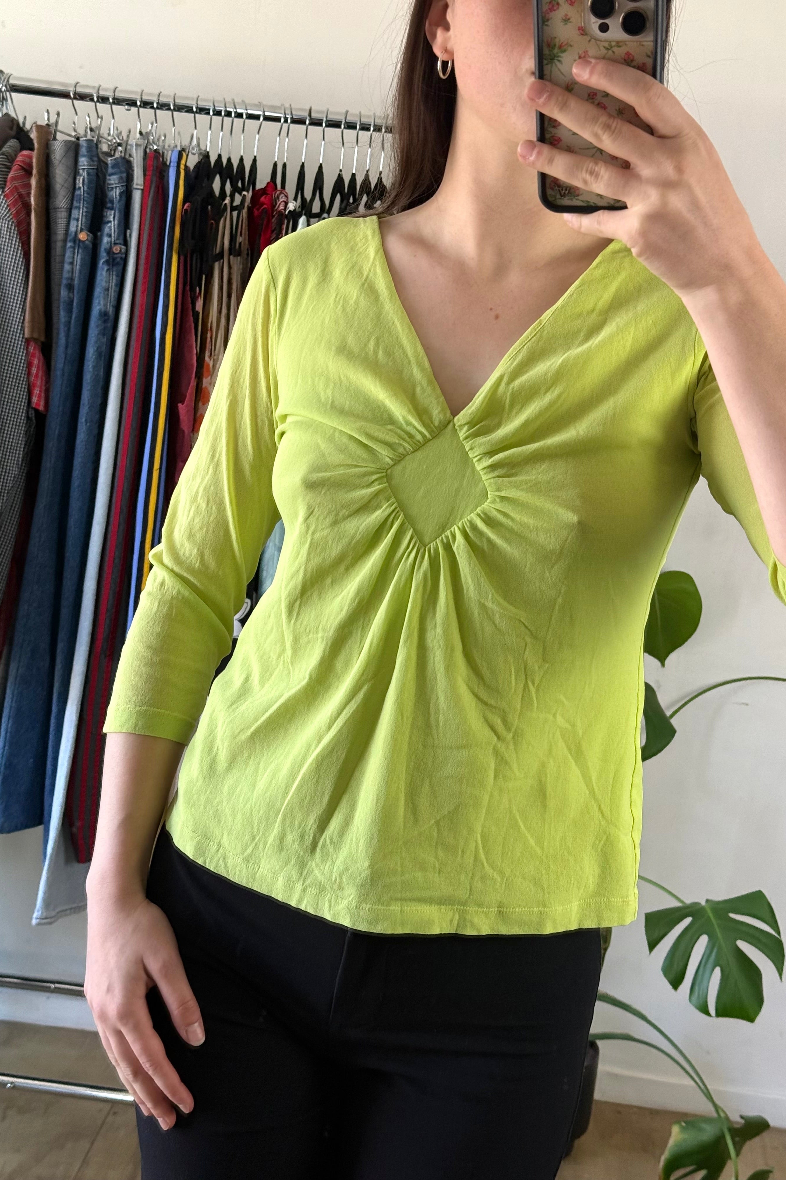 Green V Neck Top┃Size 10