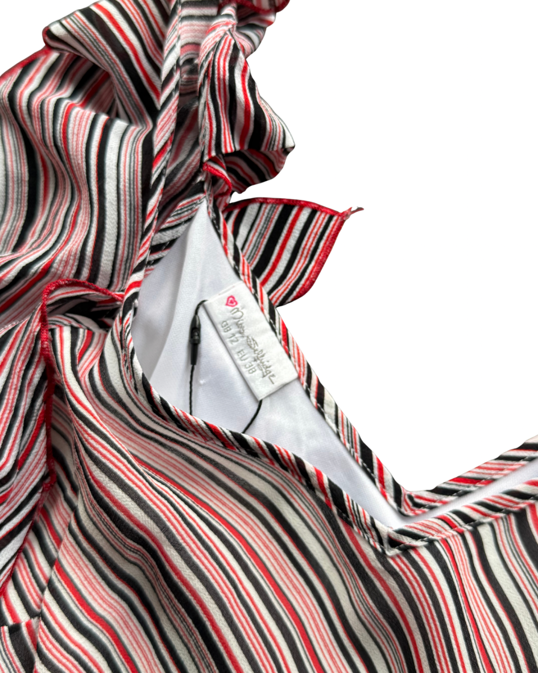 Vintage Red Striped Midi Dress┃Size 12