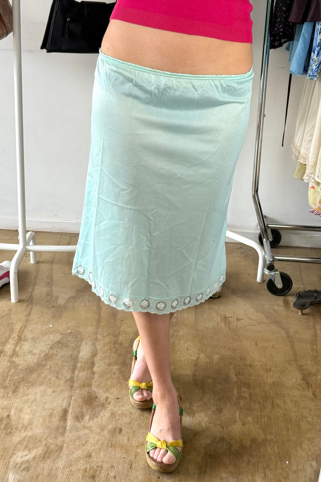 Turquoise Slip Skirt