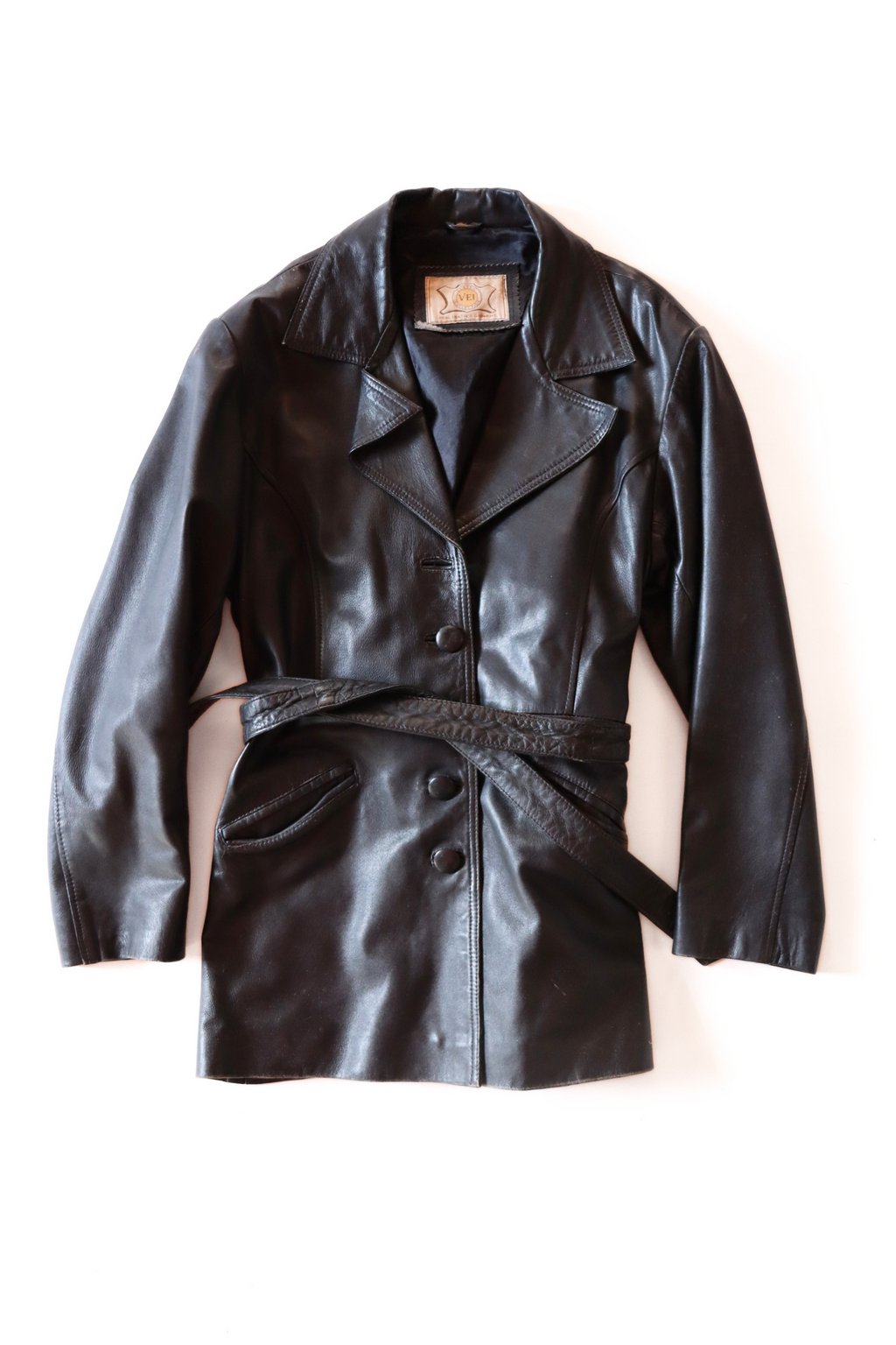 Vintage Belted Leather Jacket