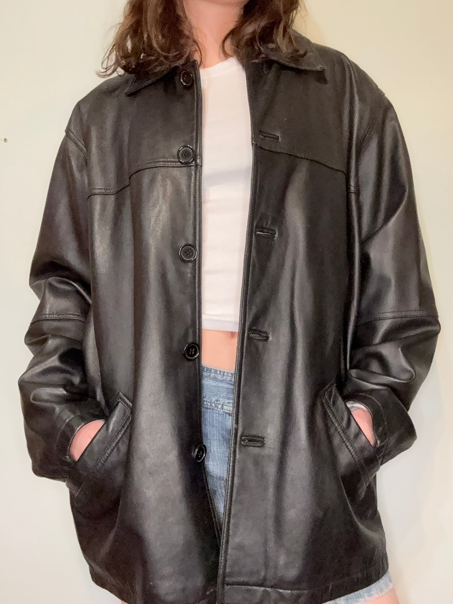 Black Pleather Jacket┃Size L