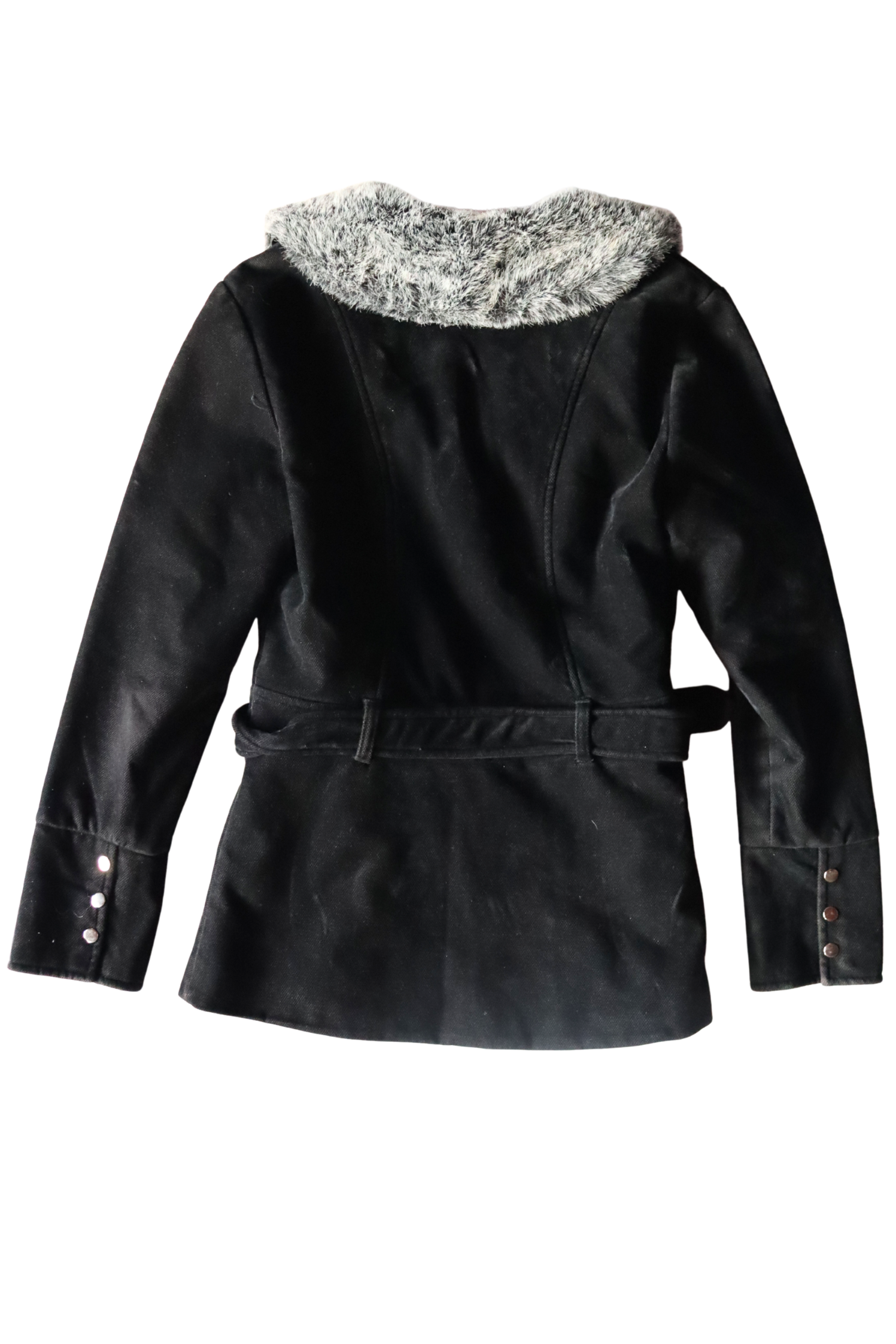 Vintage Black Belted Jacket | Size 8