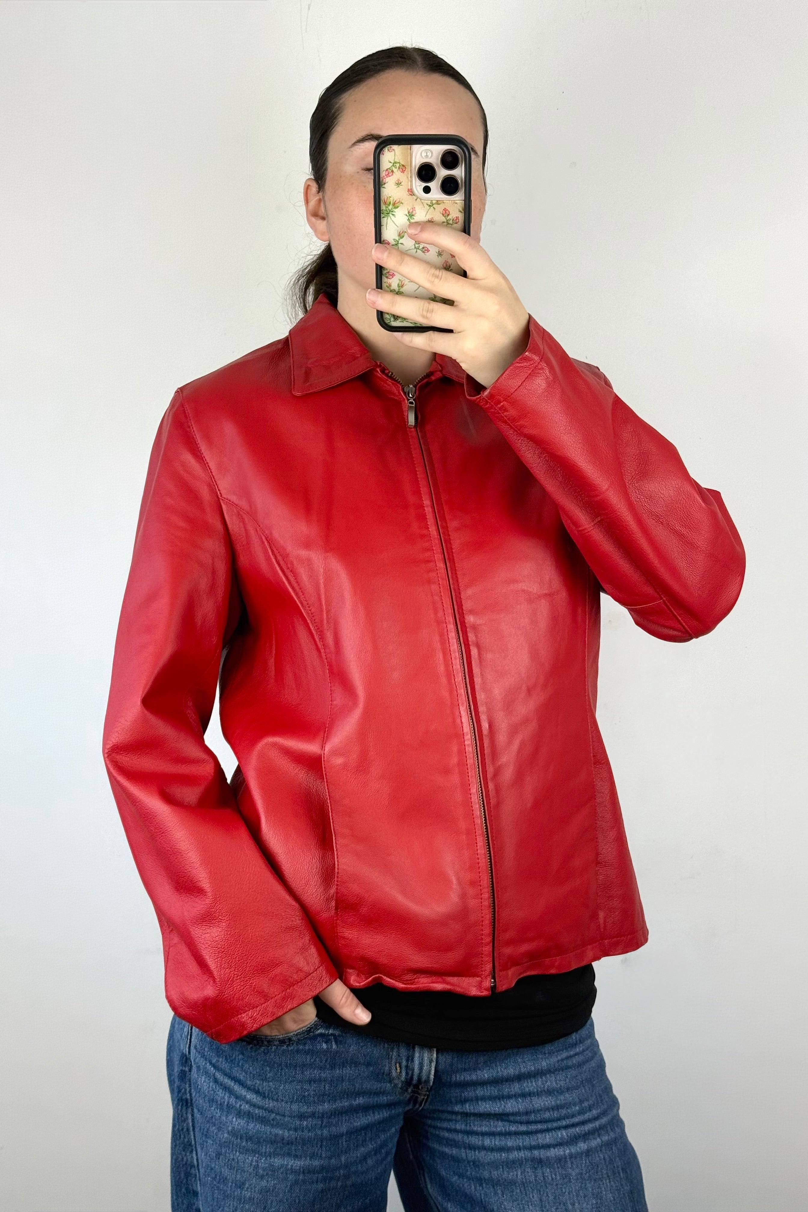 Vintage Red Leather Jacket