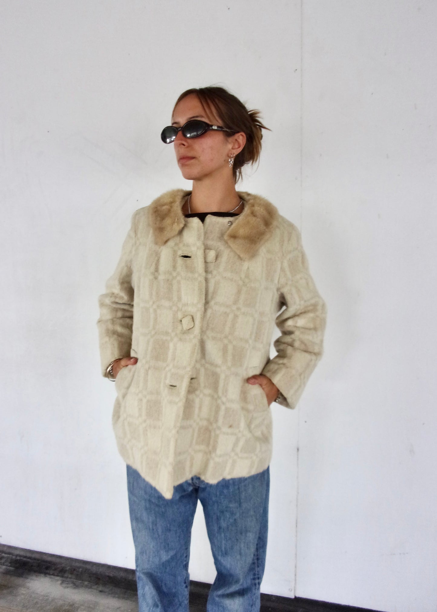 Beige Vintage Wool Coat