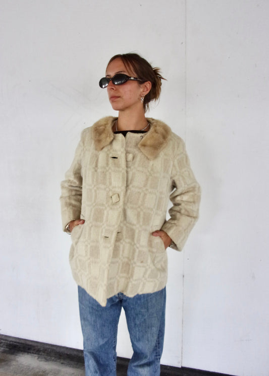 Beige Vintage Wool Coat