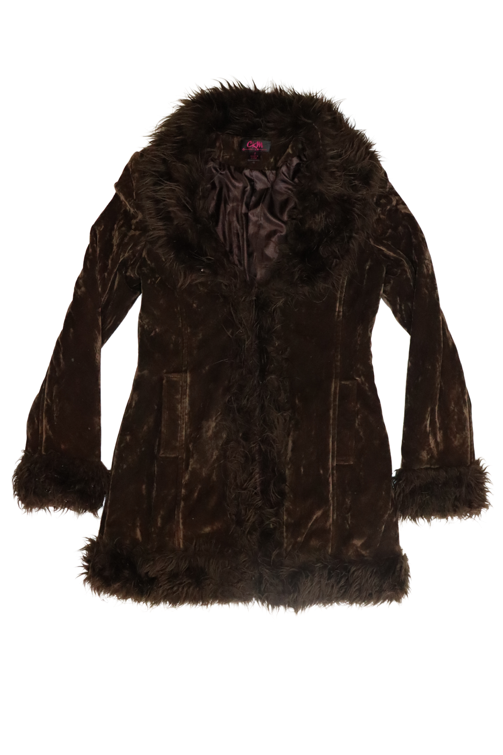 90s Brown Fur Trim Jacket┃Size S