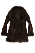90s Brown Fur Trim Jacket┃Size S