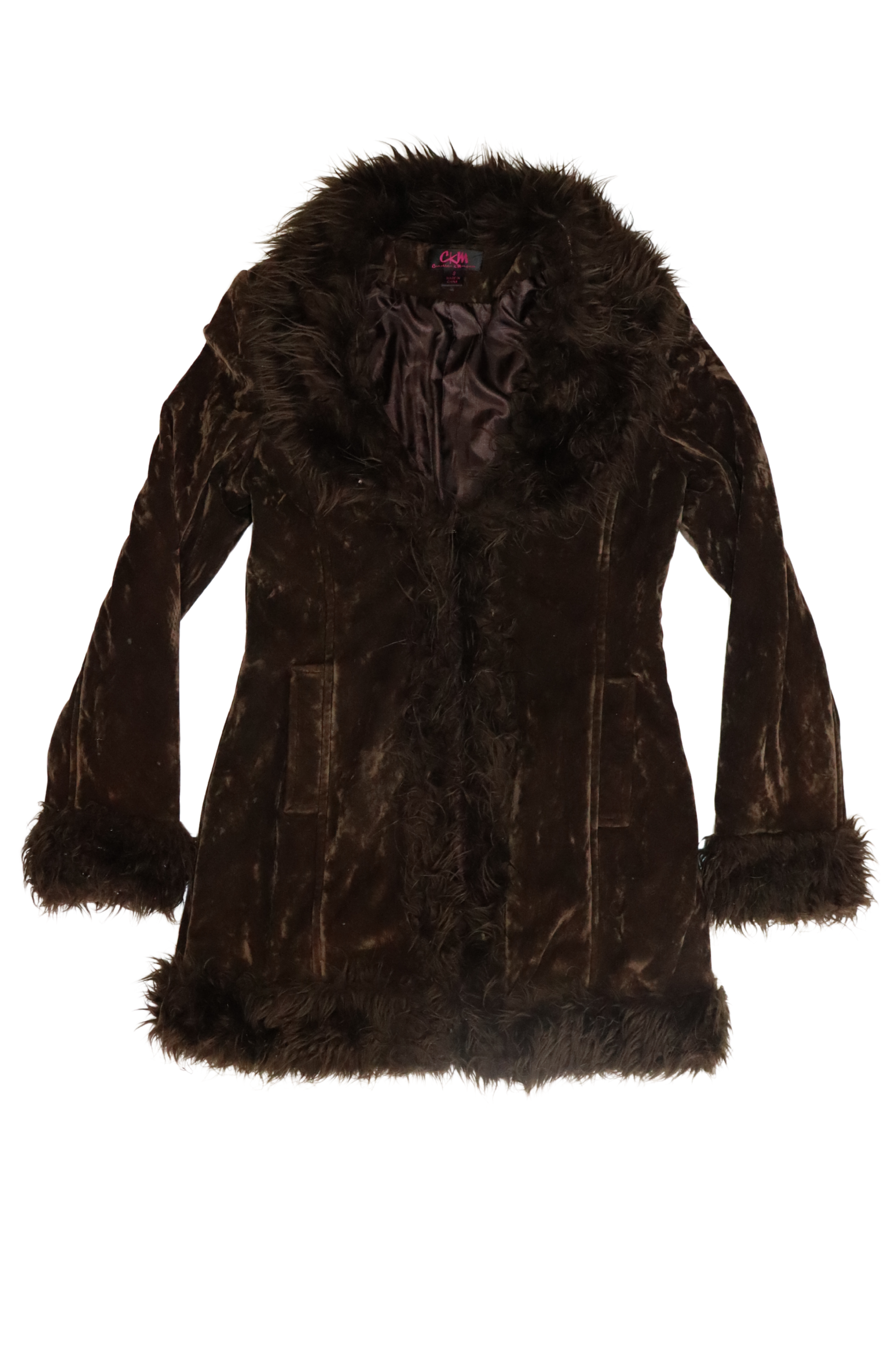 90s Brown Fur Trim Jacket┃Size S