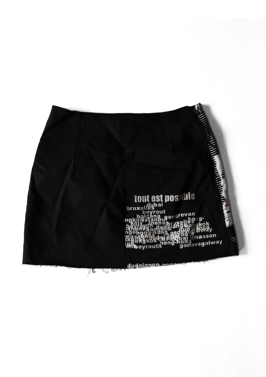 Black and White Graphic Mini Skirt
