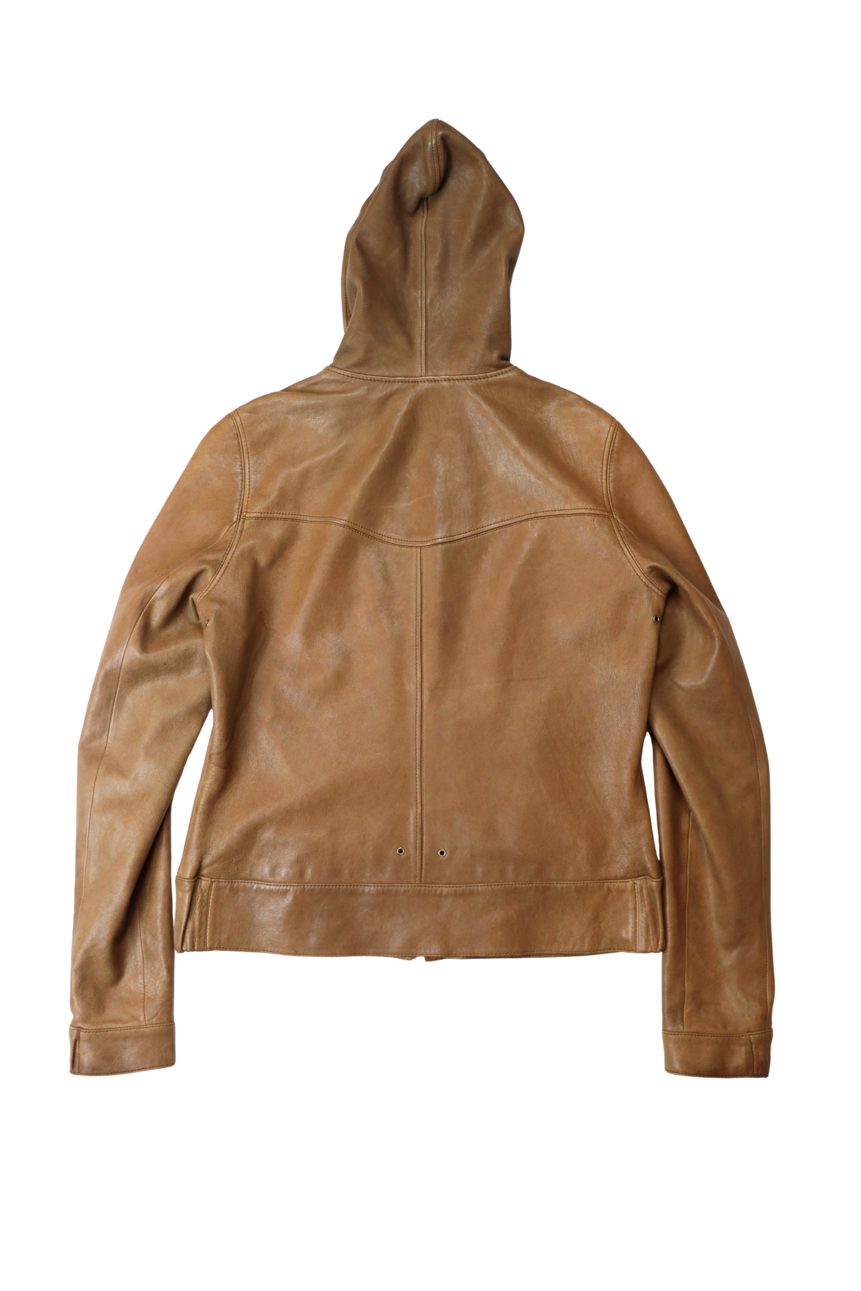 Leather Hooded Jacket┃Size S