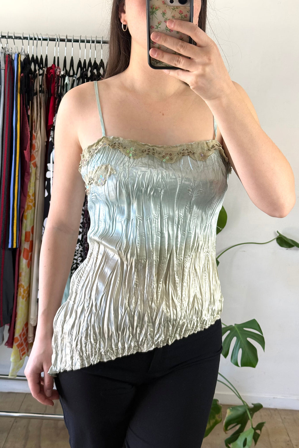 Green Pleated Singlet┃Size L
