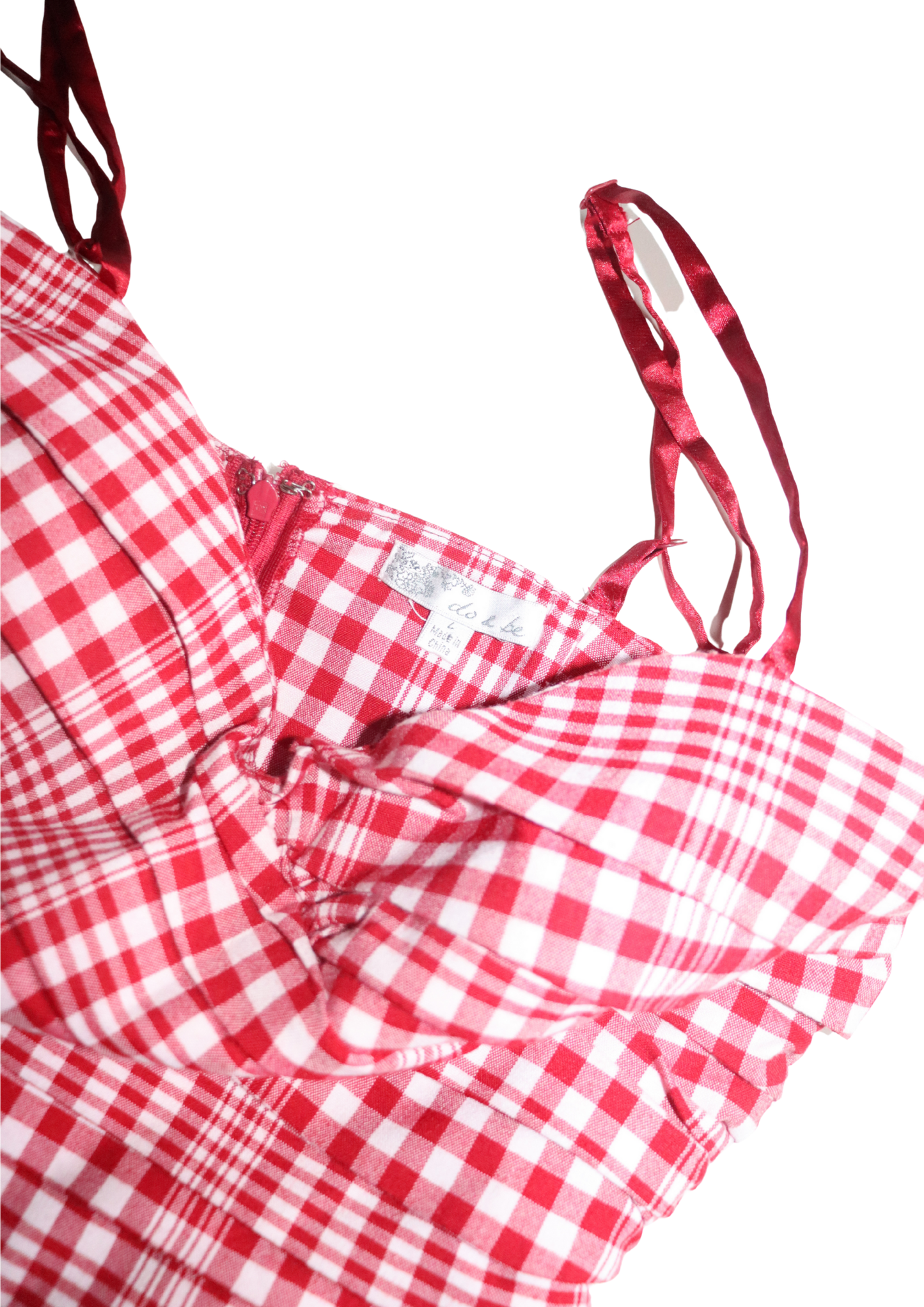 Red and White Gingham Singlet┃Size L