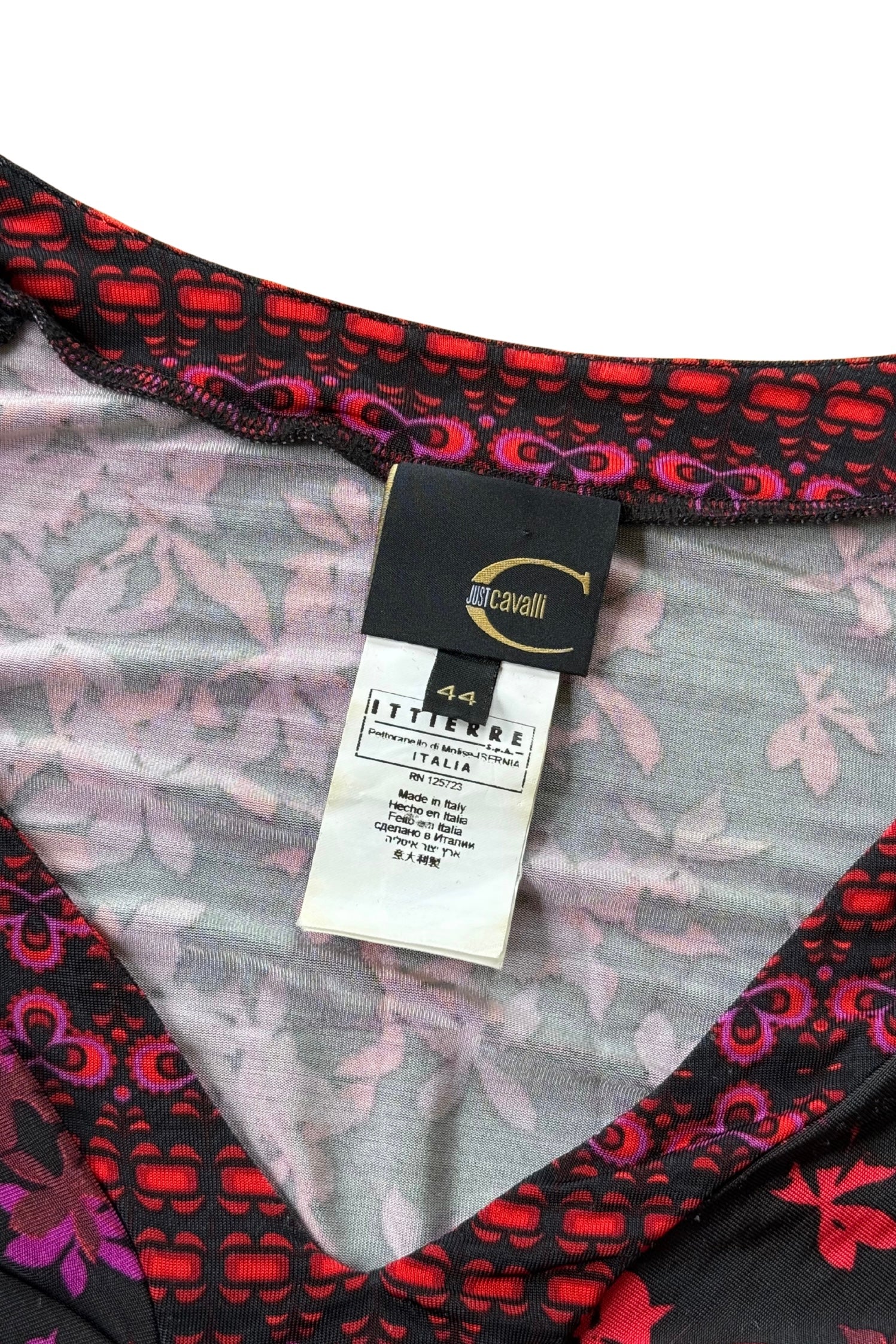 Just Cavalli Floral 3/4 Sleeve Top┃Size 44