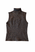 Gold and Black Sparkle Turtleneck Vest