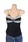 90s Black and White Sequin Top