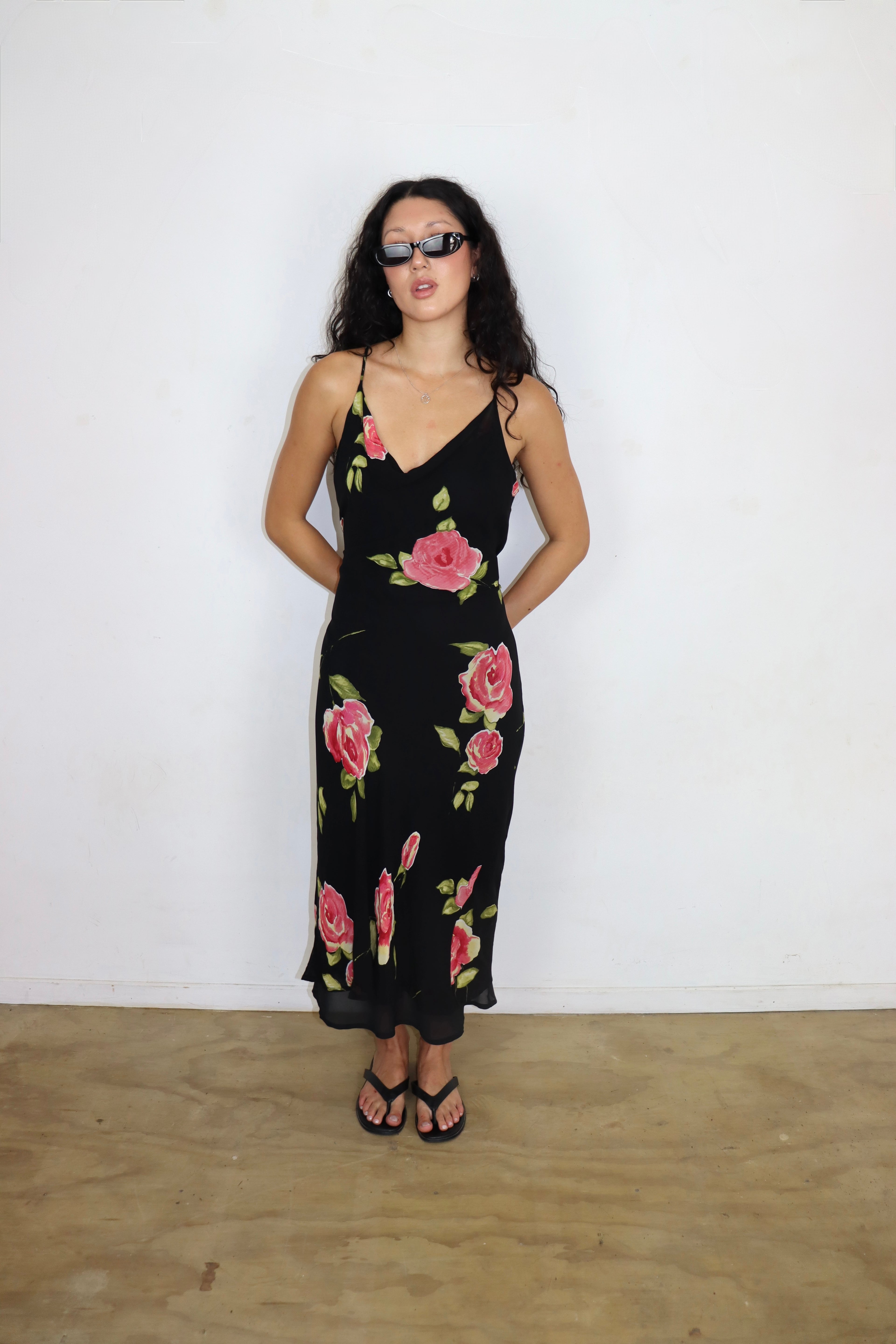 Vintage Cue Rose Maxi Dress┃Size 14
