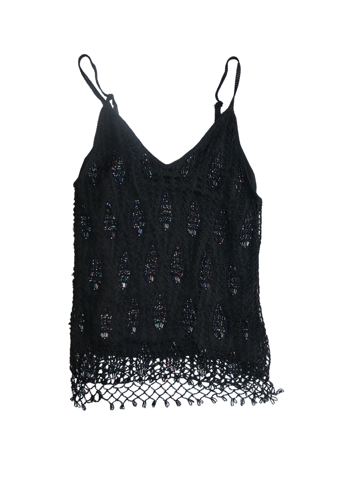 Vintage Beaded Crochet Singlet┃Size S/M