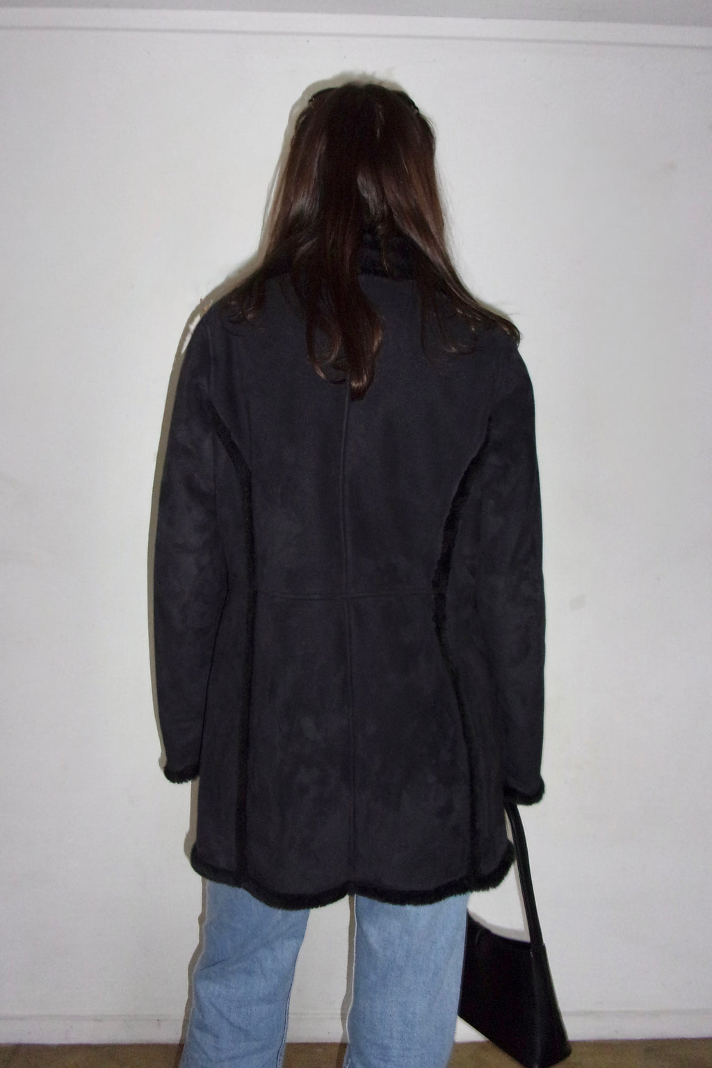 Black Suede Fluffy Jacket