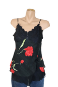 Black and Red Floral Singlet