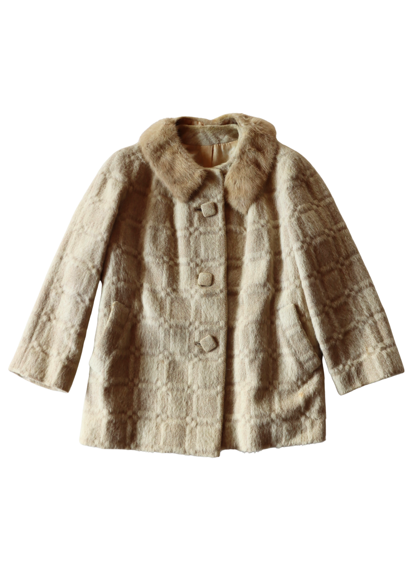 Beige Vintage Wool Coat