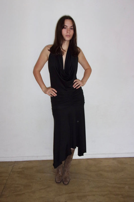 Vintage Black Halterneck Dress