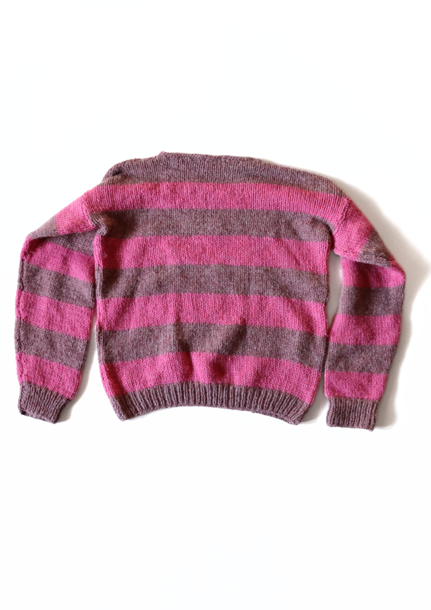 Pink and Brown Knitted Jumper