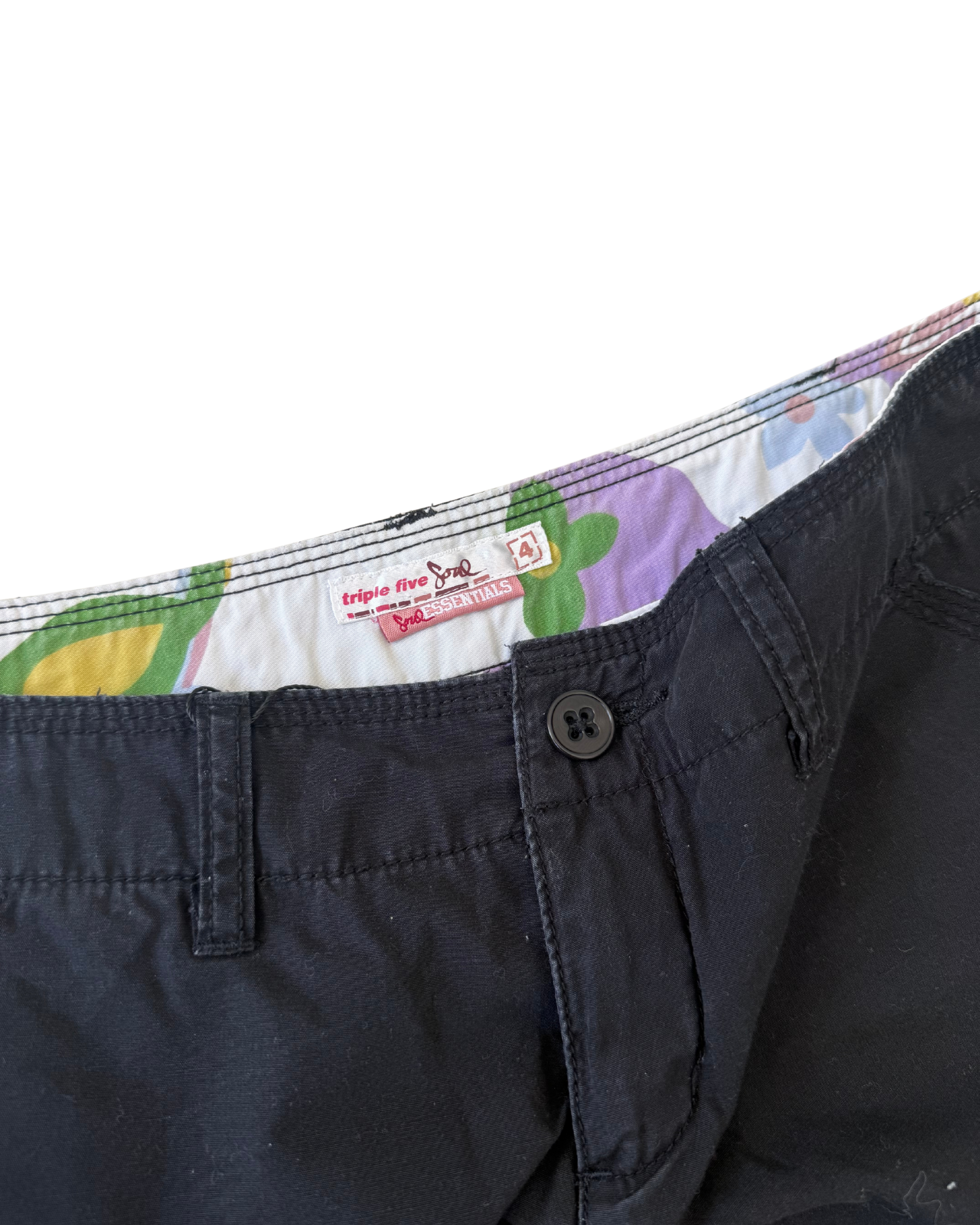 Black Velvet Detail Short Shorts