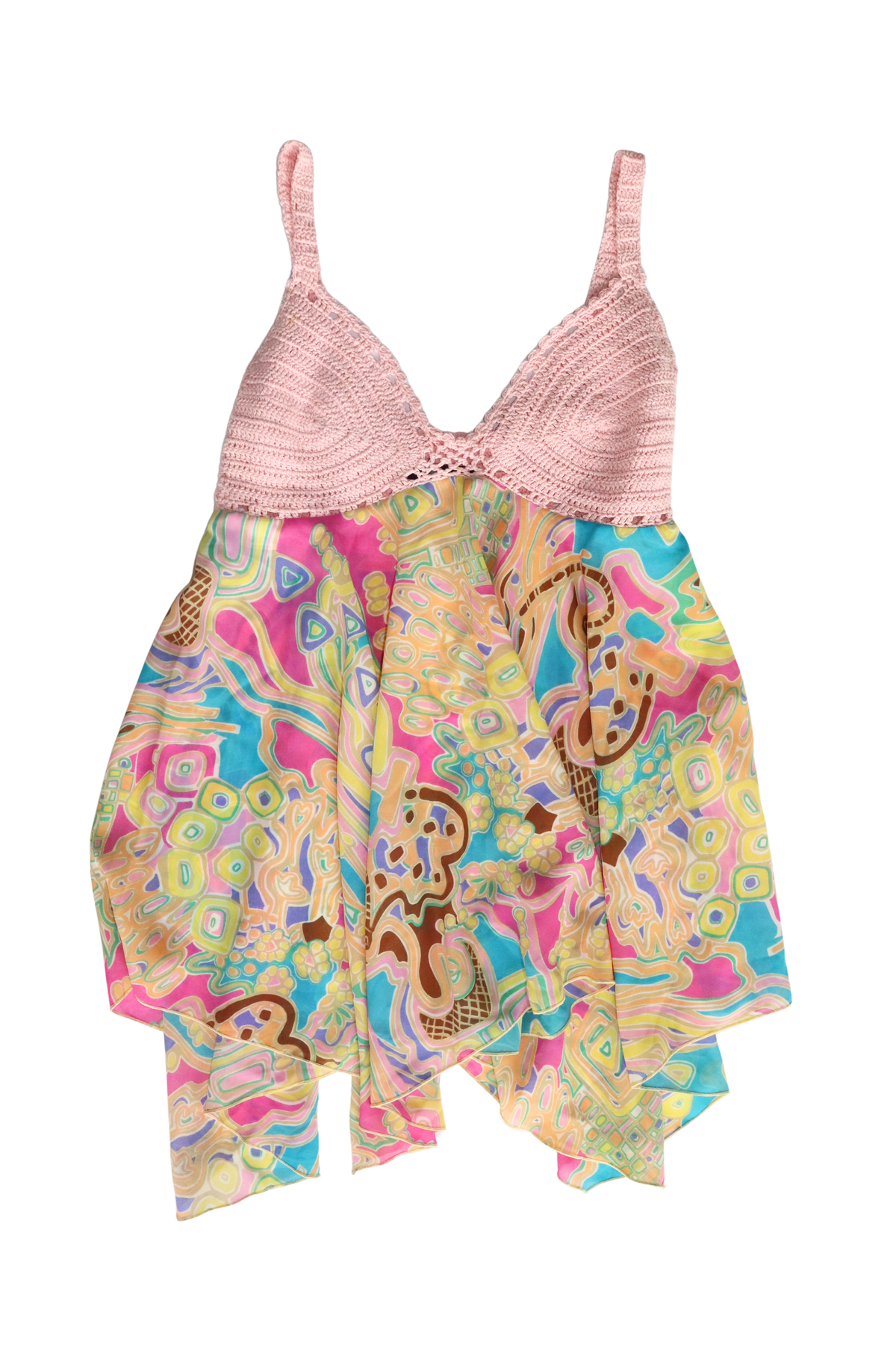 90s Pink Crochet Singlet