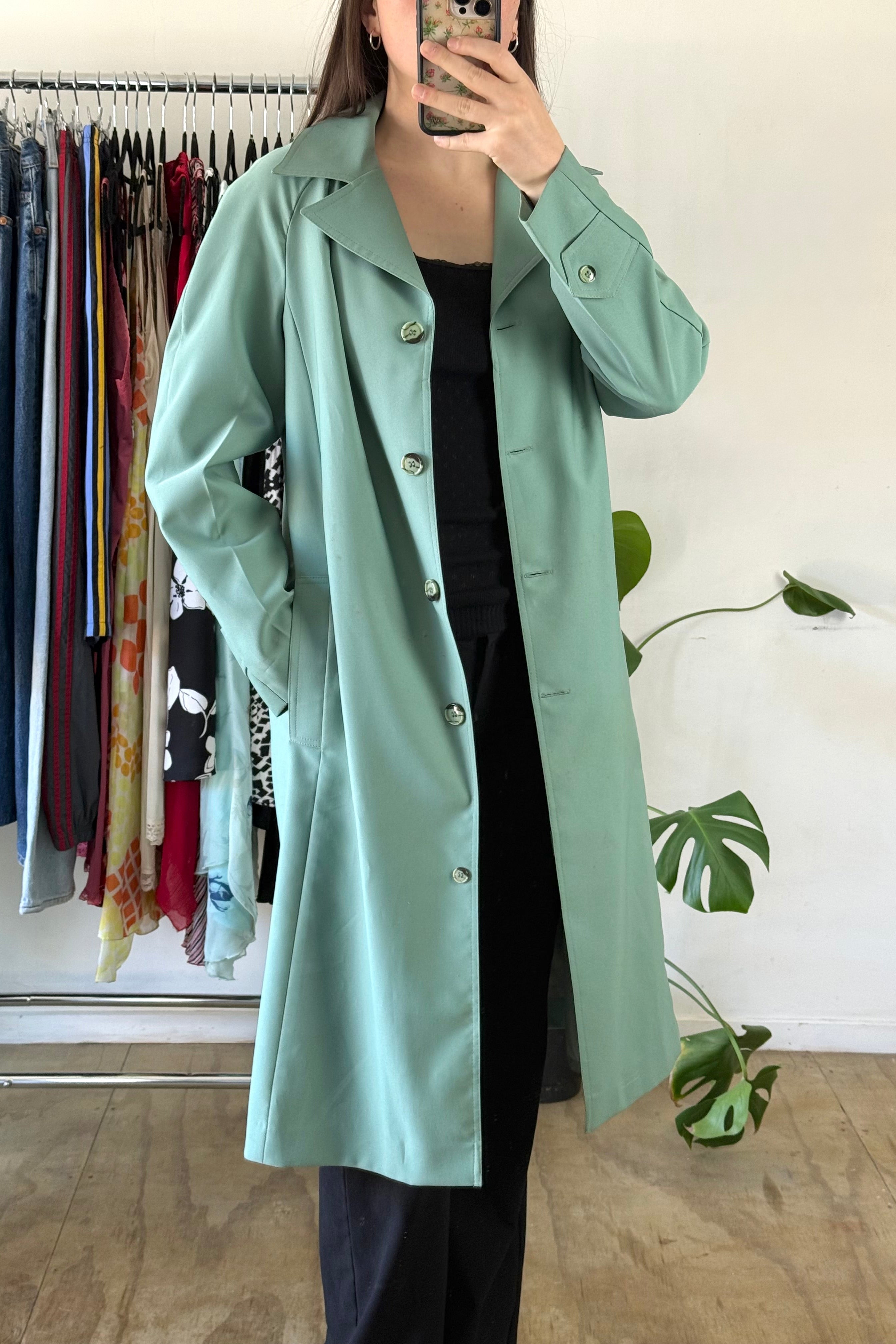 Vintage Green Trench┃Size 12