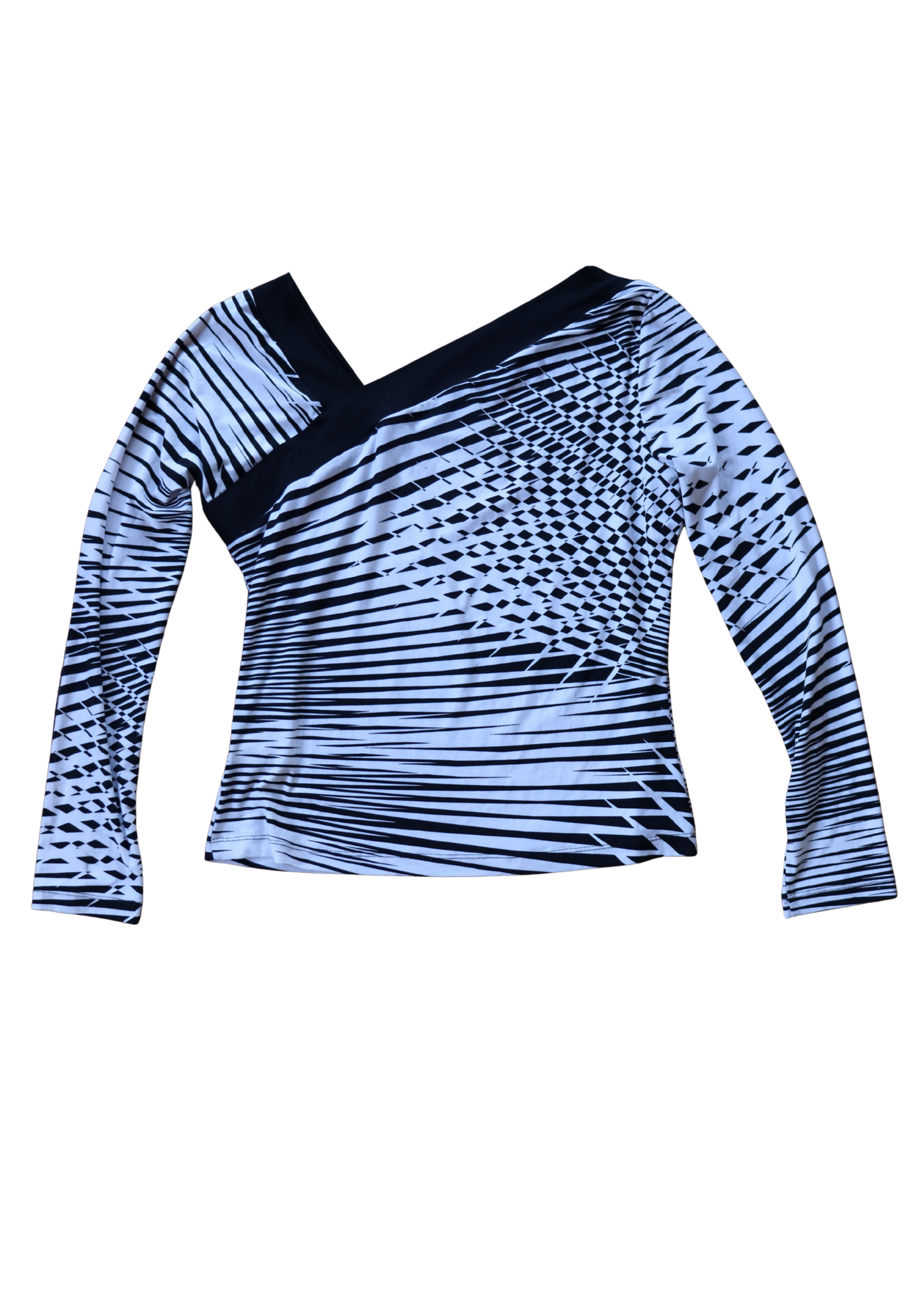 Vintage Black and White Zebra Print Top┃Size 10