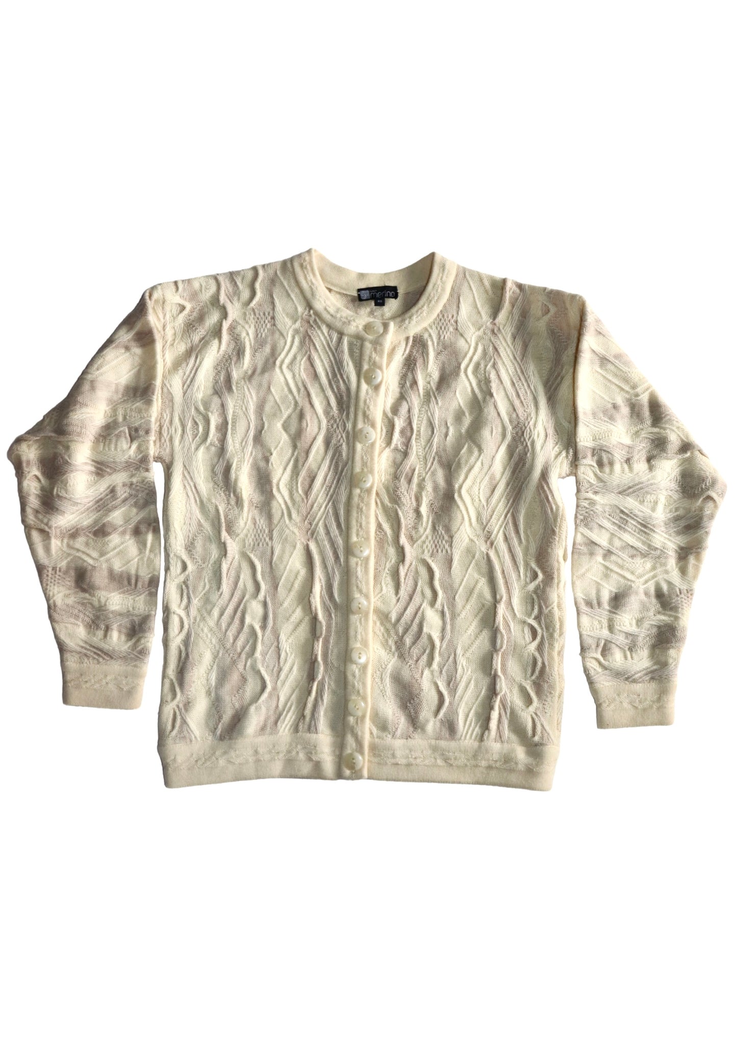 Cream Coogi Style Knit Cardi┃Size XS