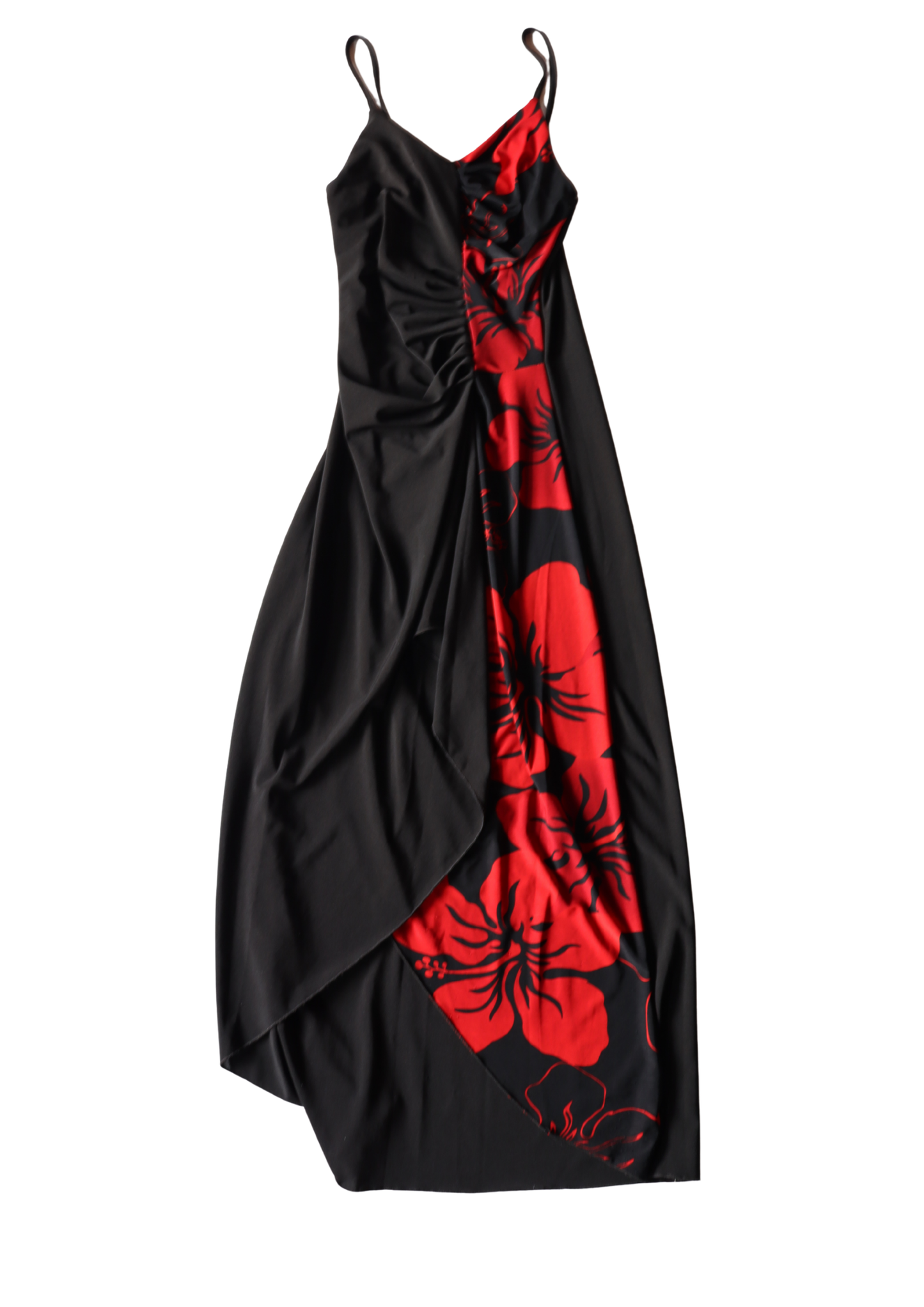 Black and Red Floral Midi Dress